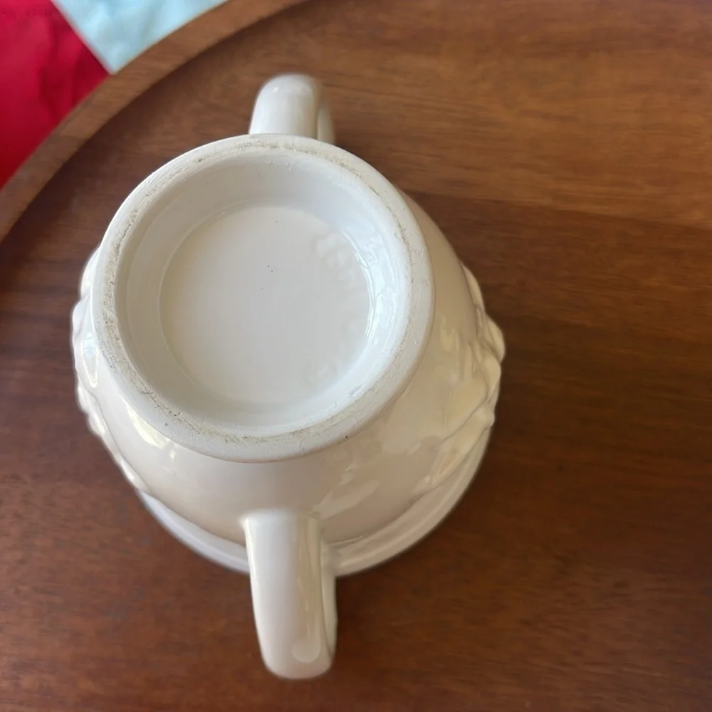 Rare Vintage White Cherub Sugar Bowl and Creamer Set